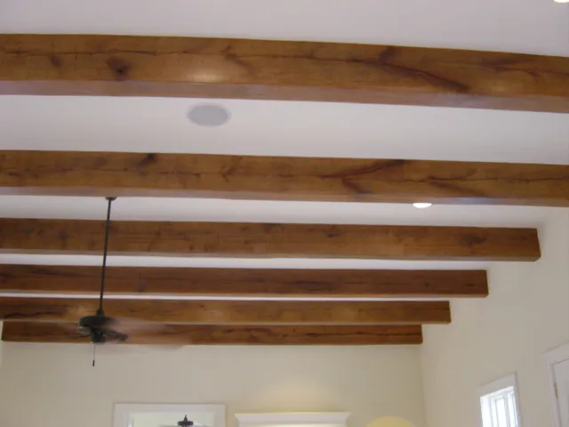 custom handscraped beams in home 4