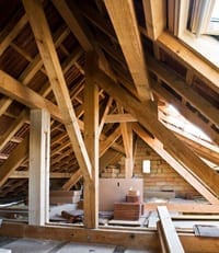 Cedar beams in custom home