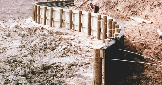 retaining wall wood beams