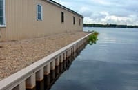 Tan vinyl bulkhead in commercial application