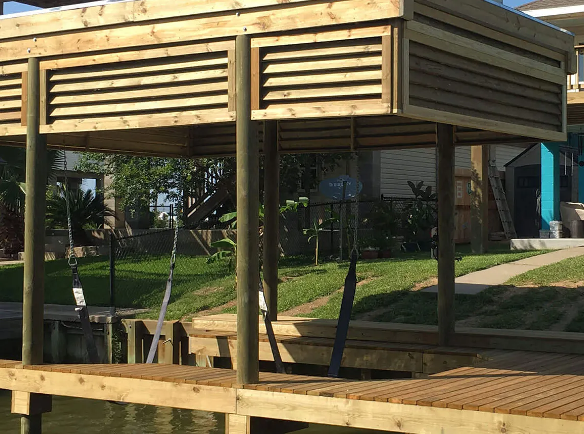boat house gun barrel pilings