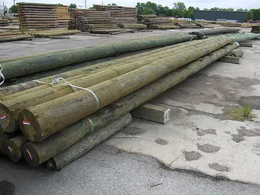 treated poles and wood timbers