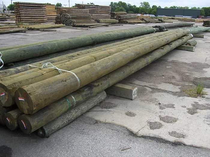 large treated poles and timbers