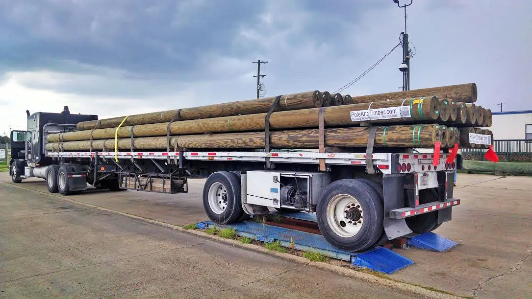 Gun Barrel Pilings® loaded on a trailer