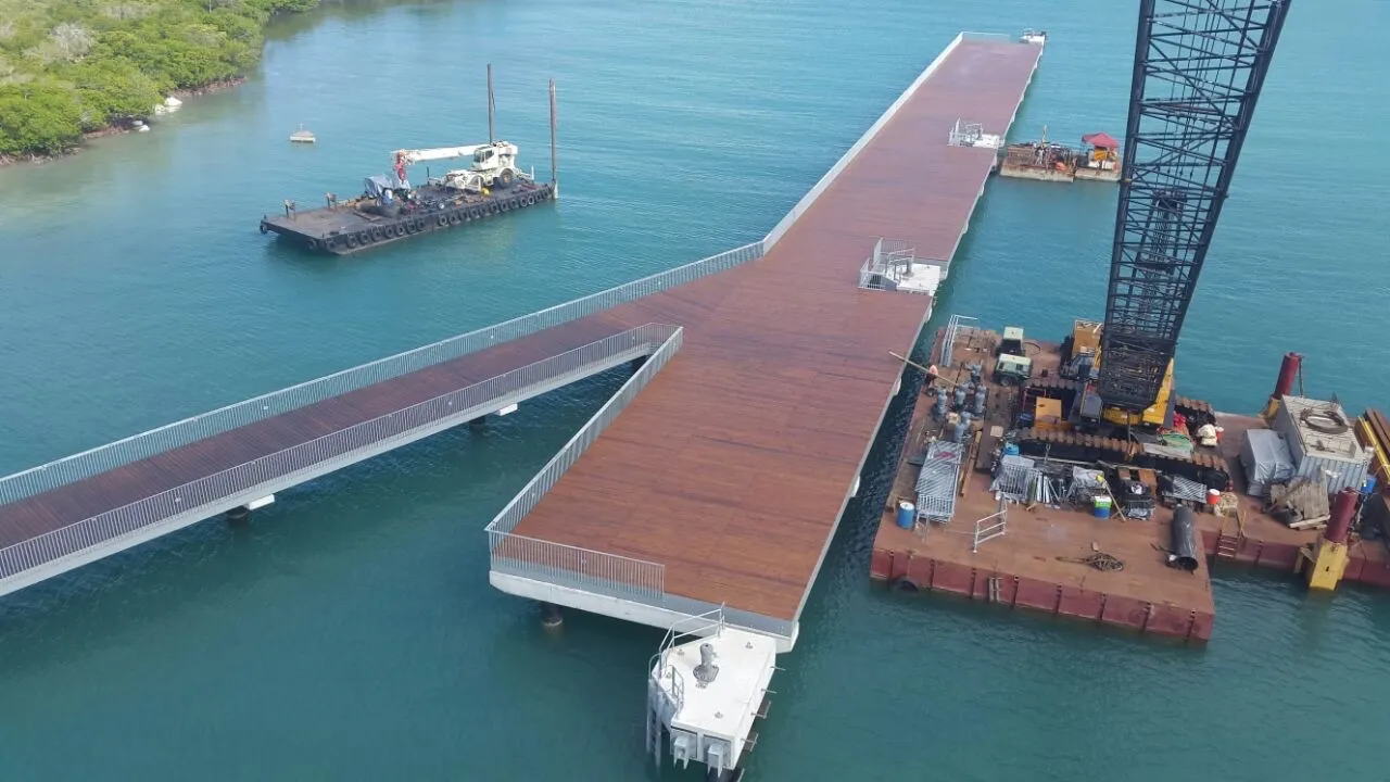 norweigan cruise lines dock built with pressure tretaed lumber from american pole & timber.