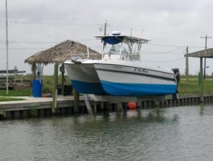 Boathouse and pier built with American Pole & Timber lumber.