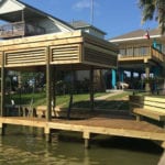 Boat House built with Gun Barrel Pilings, Radius Edge Decking and #1 treated Southern Pine