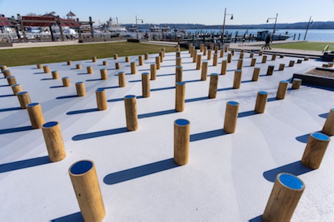 Gun Barrel Pilings Custom Timber Park Project aerial view
