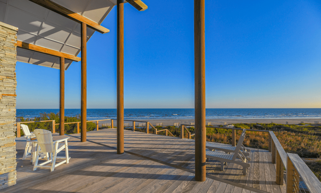 Gun Barrel Pilings as columns outdoor
