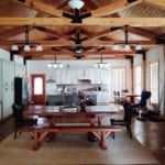 Interior of Liverpool Fish Camp House Timber Trusses