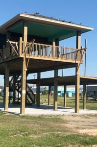 Wood Pilings on Beach Home