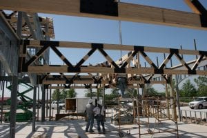 construction with timber truss 3