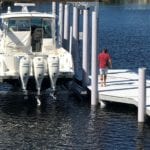 EcoPile installed at boathouse at dock