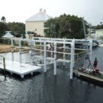 EcoPile boathouse and dock in construction