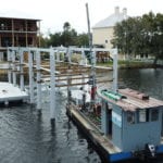 EcoPile boathouse and dock in construction