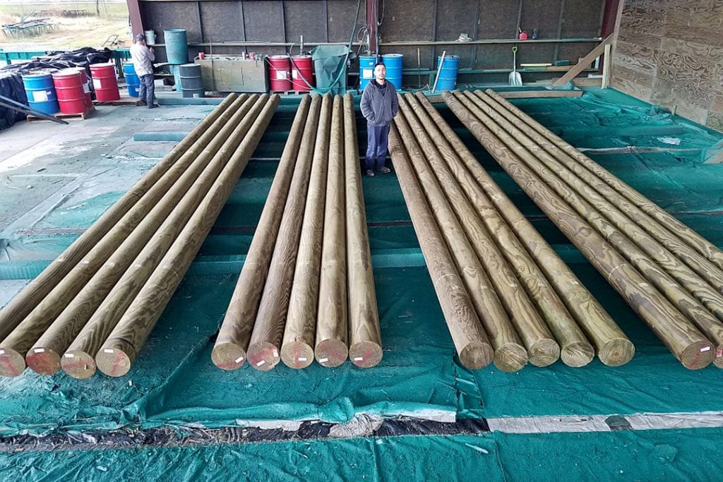 Gun Barrel Pilings Ready for Polymer Coating