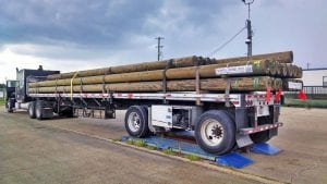 gun barrel pilins on trailer