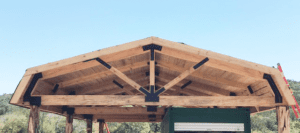 timber truss covering for garden container