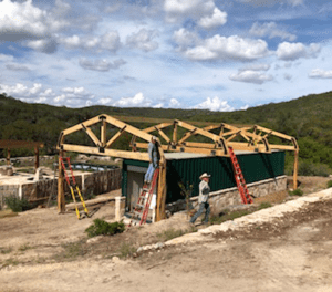 timber truss garden container