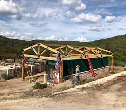 Garden container timber truss structure